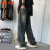 罗亚宾加长版裤子男生190cm高个子潮青少年1.8米以上微喇直筒休闲牛仔裤 复古蓝-超长版-建议身高1.85米以 M