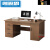小米石带锁家用电脑桌台式简约桌子工作台带抽屉书桌职员桌椅组 黑橡木 黑橡木色120CM(三抽屉+三把锁·