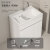 KIQUNE蜂窝铝阳台洗衣柜扫地机器人浴室柜落地式卫生间一体洗衣池带搓板 80CM-卡其色-龙头套餐 机器人柜