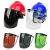 电焊防护罩安全帽面罩焊工专用防护面罩防烤护全脸焊帽头戴式面具 【黄】安全帽+支架+黑色屏