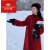 俞兆林（YUZHAOLIN）羊绒大衣100%女双面绒品牌红色双面羊绒大衣女2023新款新娘结婚呢 S 80-120斤 红色