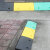万汇尔橡塑斜坡垫上坡马路牙子路沿坡台阶板汽车爬坡门槛三角斜坡台阶垫 黄色17cm高