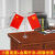 谋福（CNMF）会议室桌旗摆件 国庆节台旗带底座（小圆底座 银色Y款  ）