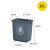 无盖夹缝垃圾桶带盖大号商用餐饮办公室大容量家用厨房创意垃圾箱 灰色 10升(无盖)投放标
