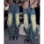 富轩迪（FUXUANDI）牛仔裤男春夏季2024新款复古做旧水洗阔腿裤个性拼接设计直筒长裤 深蓝色 XL