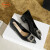 鞋柜达芙妮集团旗下黑色低跟水钻单鞋女新款软皮职业气质浅口尖头女鞋 黑色 34