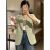 MFJO女士西服2024新款夏季职业装米色西装外套女小个子短款春韩版高级 浅绿色 S