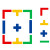 安小侠 5s四角定位贴 6s物品管理桌面定置标签标识红色十型（100个）