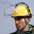 透明防护面罩安全帽面屏电焊打磨防冲击耐高温防飞溅安全防尘面具 PC进口面屏1.5mm加厚(需搭配帽子用)