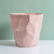网红褶皱创意北欧风垃圾桶家用学生浴室简约不规则无盖垃圾废纸篓 粉色 小号