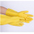 牛筋乳胶手套家务厨房洗衣洗碗手套耐酸碱加厚橡胶手套 黄色纯胶110克；L码大码
