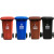 户外大号分类垃圾桶加厚商用240升干湿分离桶小区120L带盖环卫桶 100L特厚黑色干垃圾+盖 +实心轮
