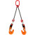 起重吊钳钢板吊钳合金钢索具组合吊装链 L型钢板钩夹子吊具双腿 0.8吨1米(开口0-15mm)