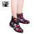襄昱优工 XZB331 短筒女雨鞋胶鞋厨房防滑套脚短水靴鞋 黑圆红点（加棉套） 38 双