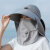 巴塔官方pandasasa哥尼亚鲸鱼防紫外线护脖防尘面罩太阳帽子 深灰色 速干面料款 可调节