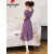 皮尔卡丹（pierre cardin）品牌年轻妈ma装2024新款夏装洋装时尚中年女气质洋派裙子 紫色 M