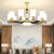 新中式客厅吊灯全铜玉石中国风简约现代2023新款全屋组合套餐灯具 6头送光源