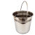 不锈钢桶小圆桶不锈钢垃圾桶家用铁桶手提式多用提桶水桶 不锈钢防滑水勺