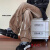鲁宾克 美式高街牛仔裤男春夏季潮牌设计感扎染直筒阔腿裤子男休闲长裤 黑色 XL(120-140斤)