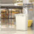 商用大垃圾桶塑料方形大容量家用20L超大餐饮厨房大号无盖收纳桶 20L桶奶白色无盖款