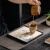 干泡盘中式迷你简约四方小型茶台创意吸水速干茶盘家用沥水托盘 清雅双竹
