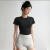 LANGSESI新款运动短袖女紧身显瘦健身T恤夏季普拉提瑜伽服上衣 浅灰色 M