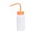 垒固 广口塑料洗瓶大口塑料清洗瓶实验室洗气瓶 500ml（橙盖）