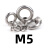  众立诚304不锈钢吊环螺母圆形螺母吊环吊耳螺母 M5 