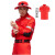 新式森林消防服套装应急抢险救援服作训服耐磨工作服套装男 红色上衣裤子帽子腰带 XS16090100斤