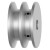 10毫米圆带皮带轮双槽铝合金V槽皮带盘马达电机传动轮可拉键槽款 槽宽12.2双槽外径40孔径10