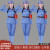 红军演出服红装老兵怀旧八路衣服男女款红色娘子表演服装七件套 蓝色红全套 190