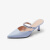 莱尔斯丹（le saunda）新款时尚包头水钻纯色尖头穆勒拖鞋凉鞋女69156 淡蓝色 BUL 34