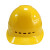 安全帽高强度ABS透气领导监理头盔工地建筑工程新国标电绝缘安全 红黄白蓝 黄色透气款 旋钮式调节