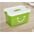 定制定制收纳箱塑料特大号衣服储蓄储物箱玩具整理箱有盖收纳盒三 绿色笑脸 小号手提长28宽21高17厘米