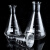 海斯迪克 高硼硅玻璃三角烧瓶 耐高温平底锥形瓶 广口500ml/5个 