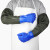 工孚 水产海鲜捕鱼手套加长防滑防割劳保手套 一双价 蓝色系带 