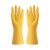伏兴 牛筋乳胶手套 防水防油耐酸碱橡胶手套 常规款 黄色10双装 L大码