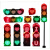 200型LED心形道具拍照打卡文字图案交通信号红绿爱心装饰灯 AC220V单面竖装心形红黄绿三灯循环亮带遥控