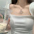 KJ爱衣服法式方领纯欲辣妹白色连衣裙女夏季新款收腰气质修身绑带高 白色 3XL