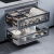 海蒂司（NBHAIDISI）拉篮厨房橱柜304不锈钢双层缓冲抽屉式厨柜调味架碗碟篮800柜体