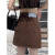 戴丽格复古咖色半身裙女设计感字星星口袋短裙子60829 咖色 S