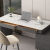 唐杉极简现代风学生岩板书桌可伸缩卧室写字桌家用办公电脑桌 [不含椅子]黑白120*60*75