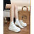 鲁伊森kbnb鞋子魔术贴鞋增高5cm 白色女鞋厚底软底鞋 R43-O78-白色 35尺码偏小建议拍大一码