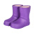 加绒雨鞋女保暖防滑加厚冬季雨靴防水棉鞋男士EVA泡沫轻便一体鞋 高筒紫色（系绳加棉款） 36-37