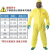 安思尔YE30-W-99-11 MC3000防浓硫酸碱连体带帽防化服 黄色 M码 