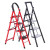 家用梯子多功能折叠梯加厚人字梯可移动免安装加固多层铝合金梯子 加固红色6步梯