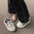 【新.品】今年流行的小白鞋女2024春季新款厚底增高低帮板鞋 黑色 跟高3.5厘米 38