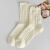 ARPGNHN奶白色袜子女中筒袜春夏季百搭花边日系可爱短袜镂空透气堆堆袜 竖条1双 均码(35-40)