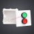 86型暗装按钮开关控制盒紧急停止启动风机电梯远程控制面板按钮盒 两位自复钮(304不锈钢面板) 绿红带灯(灯压备注)含底盒