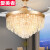 爱美者水晶风扇灯客厅吊扇灯隐形电扇灯餐厅现代吊灯扇家用一体带灯扇 金楼42寸-变光96W+变频遥控
